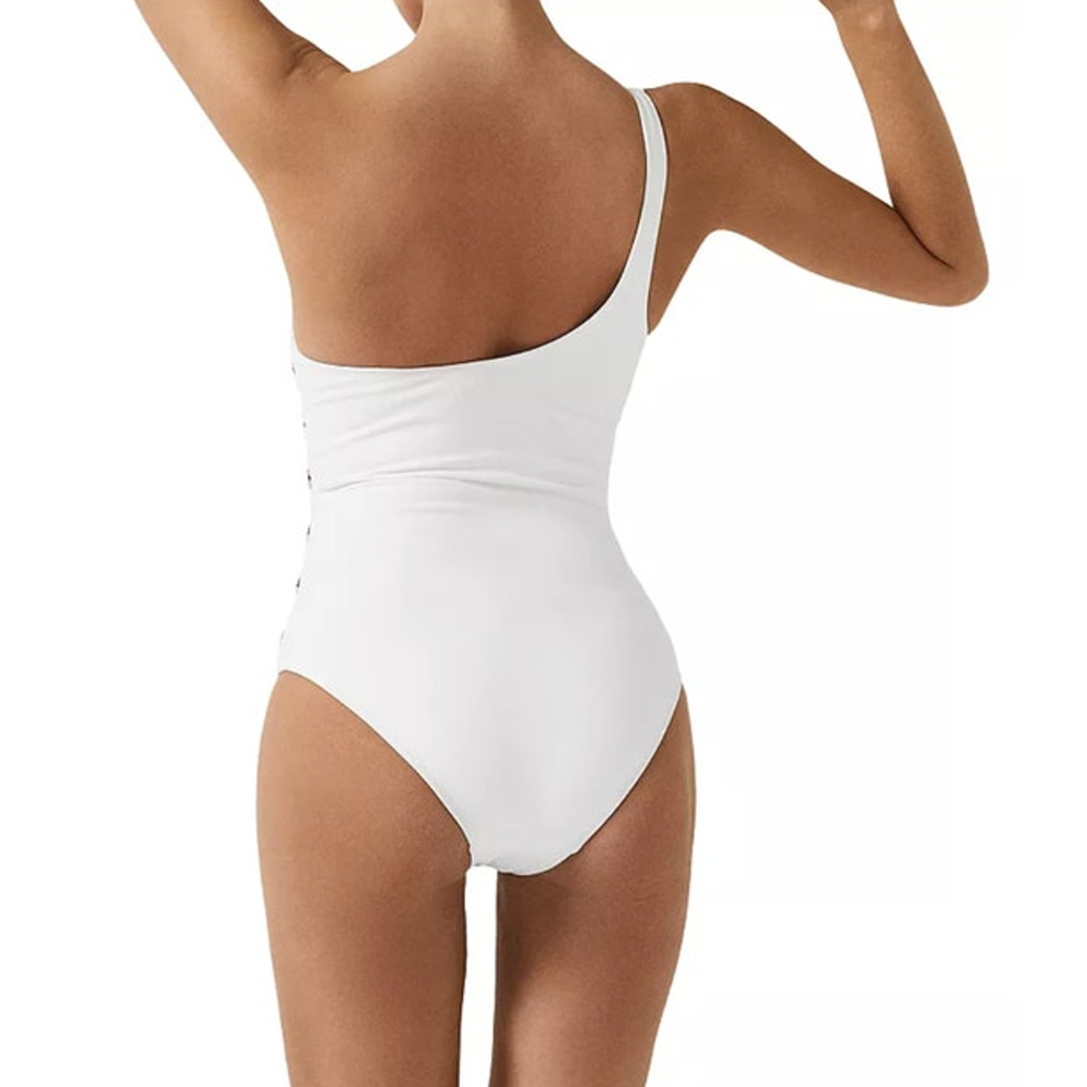 REISS Bethany White Asymmetric One Piece Swimsuit Size 2 NEW $150 Swim - Picture 5 of 9